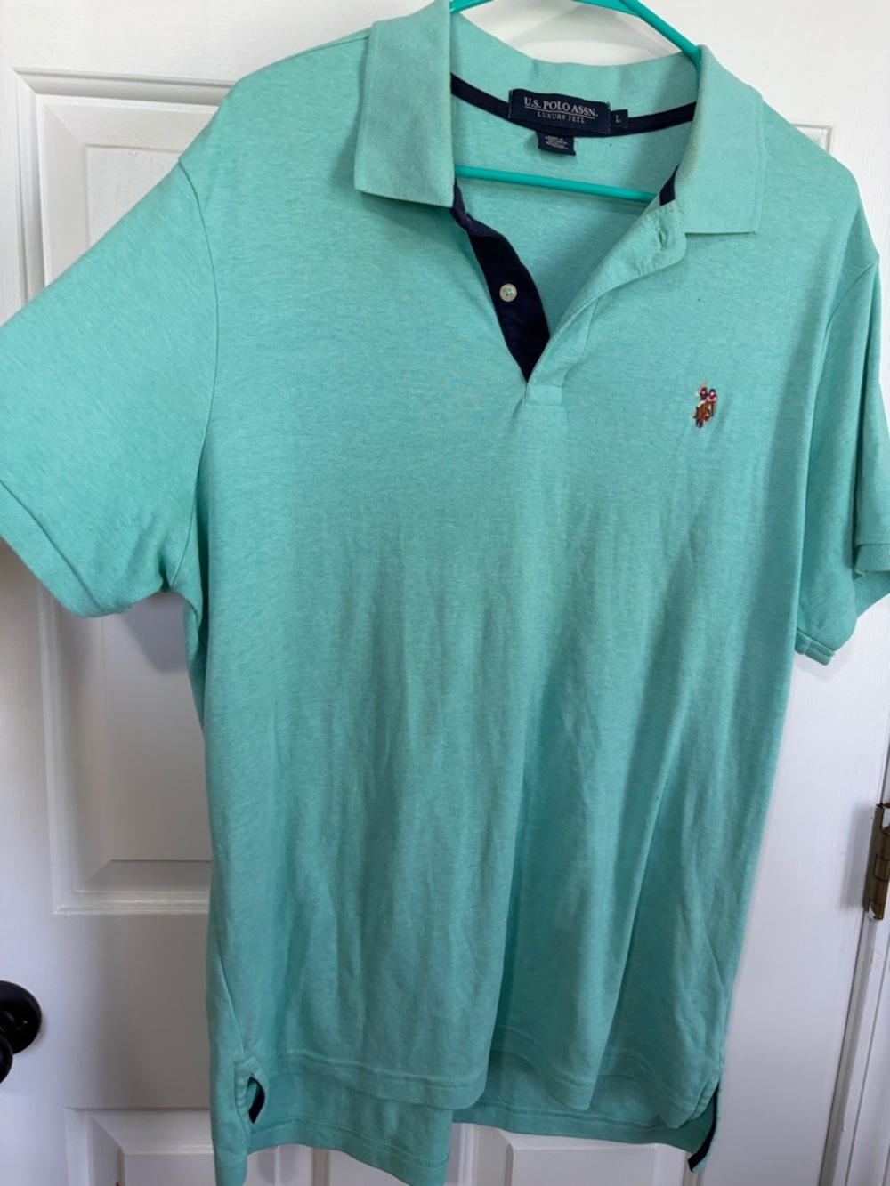 U.S. Polo Assn. Mint Green Men’s Polo with Contrast Placket